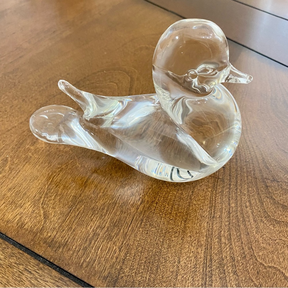 Murano Italy V. Nason & Company Art Glass 
Clear Duck Figurine